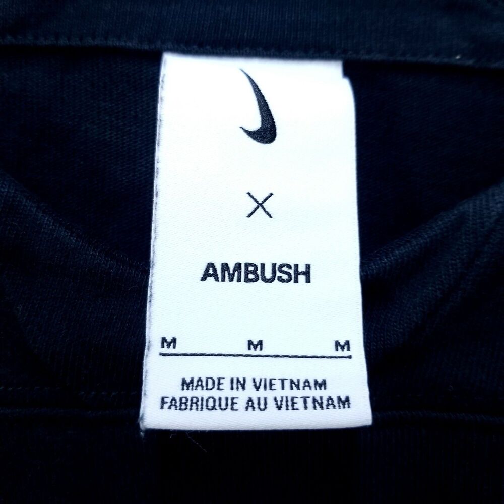 Nike x AMBUSH Jersey Top Men's Medium Black Short‎ Sleeve Pullover Dark - Picture 7 of 11